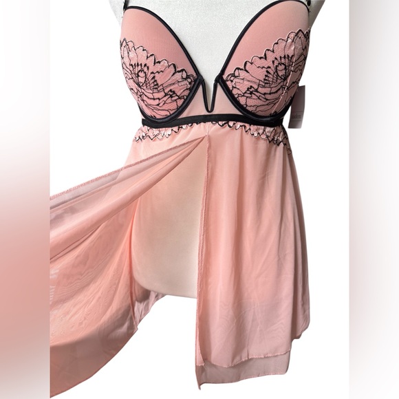 Auden Baby Doll Lace Mesh Lingerie Top - Picture 7 of 12